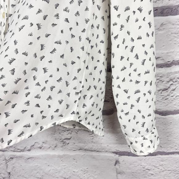 Loft Womens S Minimalist Career Artsy Novelty Preppy Whimsical Eyelash Blouse - Picture 7 of 12